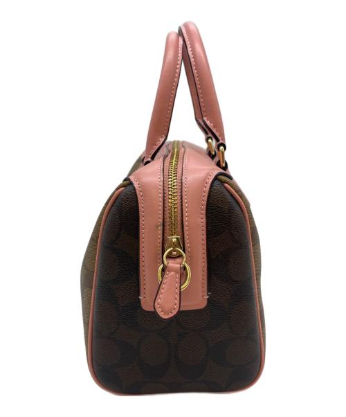 COACH（コーチ）COACH (コーチ) COACH  2WAYバッグ ブラウン×ピンクの古着・服飾アイテム