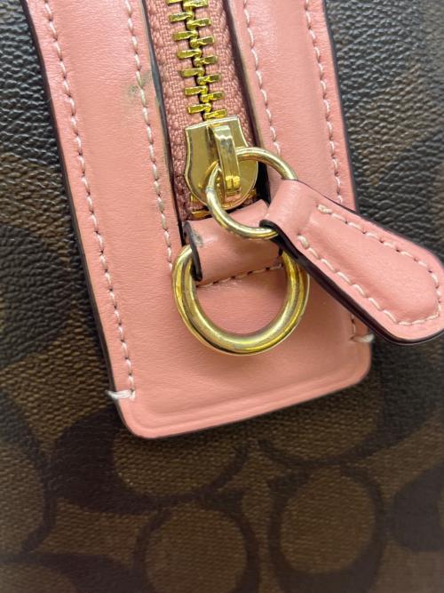 COACH（コーチ）COACH (コーチ) COACH  2WAYバッグ ブラウン×ピンクの古着・服飾アイテム