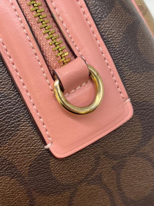 COACH（コーチ）COACH (コーチ) COACH  2WAYバッグ ブラウン×ピンクの古着・服飾アイテム