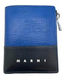MARNI（マルニ）の古着「MARNI 　2つ折り財布」｜ブルー×ブラック