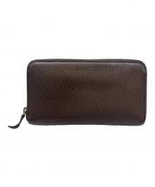 GUCCI（グッチ）の古着「GUCCI　ラウンドファスナー財布」｜ブラウン