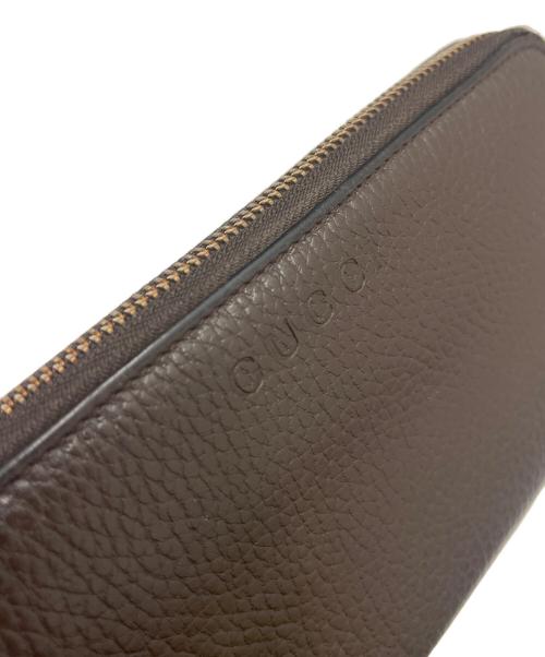 GUCCI（グッチ）GUCCI (グッチ) GUCCI　ラウンドファスナー財布 ブラウンの古着・服飾アイテム