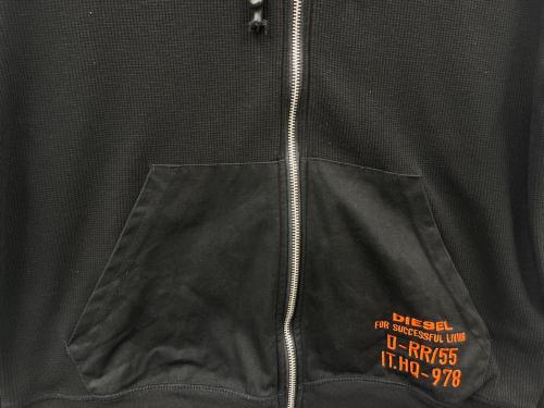 DIESEL（ディーゼル）DIESEL (ディーゼル) DIESEL　ジップパーカー ブラック サイズ:Lの古着・服飾アイテム