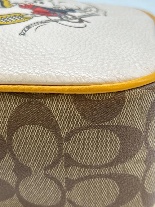 COACH（コーチ）COACH (コーチ) DISNEY (ディズニー) COACH　Disney　シグネチャー　ショルダーバッグ ホワイト×ブラウンの古着・服飾アイテム