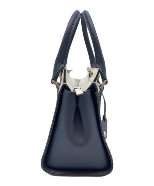 Kate Spade（ケイトスペード）Kate Spade (ケイトスペード) Kate Spade 　デニム スモール サッチェル 　2WAYバッグ ホワイト×ネイビーの古着・服飾アイテム