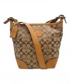 COACHコーチ）の古着「COACH　シグネチャー　ショルダーバッグ」｜ベージュ