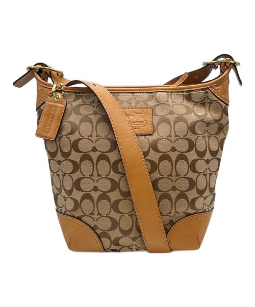 COACH（コーチ）COACH (コーチ) COACH　シグネチャー　ショルダーバッグ ベージュの古着・服飾アイテム