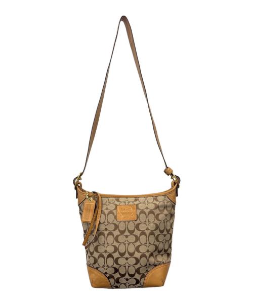 COACH（コーチ）COACH (コーチ) COACH　シグネチャー　ショルダーバッグ ベージュの古着・服飾アイテム