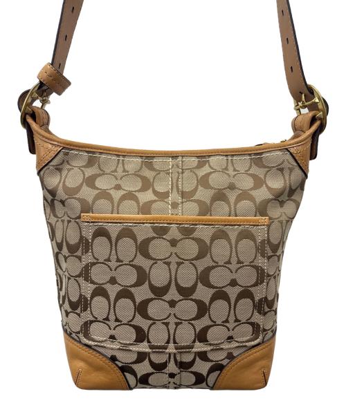 COACH（コーチ）COACH (コーチ) COACH　シグネチャー　ショルダーバッグ ベージュの古着・服飾アイテム
