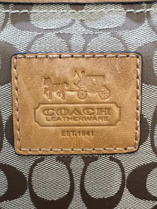 COACH（コーチ）COACH (コーチ) COACH　シグネチャー　ショルダーバッグ ベージュの古着・服飾アイテム