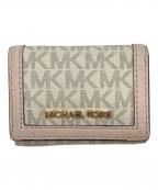 MICHAEL KORSマイケルコース）の古着「MICHAEL KORS 　3つ折り財布」｜ベージュ×ピンク