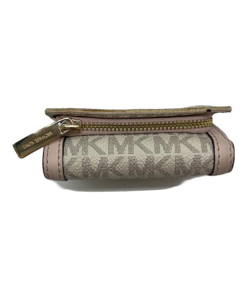 MICHAEL KORS（マイケルコース）MICHAEL KORS (マイケルコース) MICHAEL KORS 　3つ折り財布 ベージュ×ピンクの古着・服飾アイテム