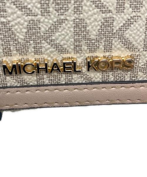 MICHAEL KORS（マイケルコース）MICHAEL KORS (マイケルコース) MICHAEL KORS 　3つ折り財布 ベージュ×ピンクの古着・服飾アイテム