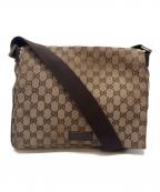 GUCCIグッチ）の古着「GUCCI　GG　ショルダーバッグ」｜ベージュ