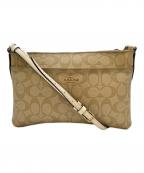 COACHコーチ）の古着「COACH　シグネチャー　ショルダーバッグ」｜ベージュ