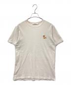 maison kitsuneメゾンキツネ）の古着「MAISON KITSUNE　チラックスフォックスパッチTシャツ」｜ホワイト