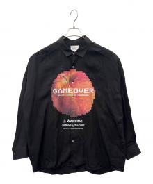 SHAREEF（シャリーフ）の古着「SHAREEF　"DOT APPLE" BIG SHIRTS　長袖シャツ」｜ブラック