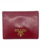 PRADAプラダ）の古着「PRADA 2つ折り財布」｜レッド×ピンク