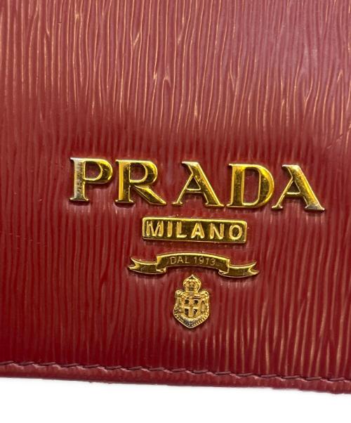 PRADA（プラダ）PRADA (プラダ) PRADA 2つ折り財布 レッド×ピンクの古着・服飾アイテム