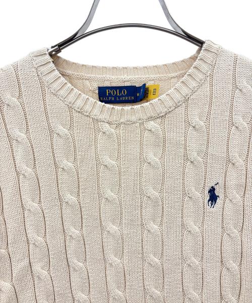 POLO RALPH LAUREN（ポロ・ラルフローレン）POLO RALPH LAUREN (ポロ・ラルフローレン) POLO RALPH LAUREN　ケーブルニット ベージュ サイズ:Mの古着・服飾アイテム