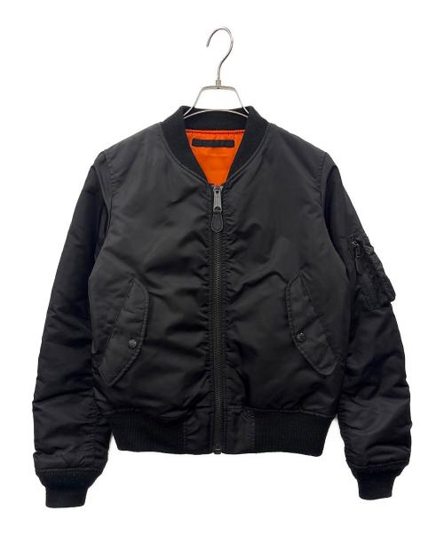 AVIREX（アヴィレックス）AVIREX (アヴィレックス) AVIREX COMMERCIAL LOGO MA-1  MA-1中綿ジャケット ブラック×オレンジ サイズ:LARGEの古着・服飾アイテム