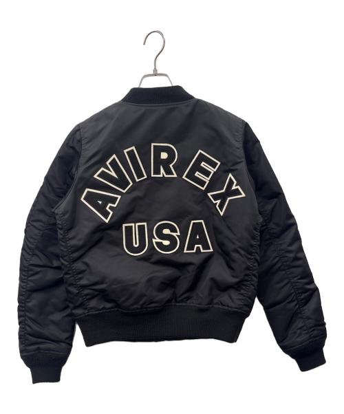 AVIREX（アヴィレックス）AVIREX (アヴィレックス) AVIREX COMMERCIAL LOGO MA-1  MA-1中綿ジャケット ブラック×オレンジ サイズ:LARGEの古着・服飾アイテム