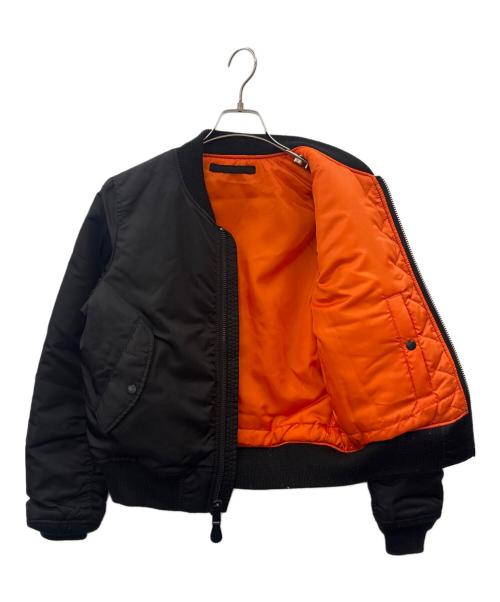 AVIREX（アヴィレックス）AVIREX (アヴィレックス) AVIREX COMMERCIAL LOGO MA-1  MA-1中綿ジャケット ブラック×オレンジ サイズ:LARGEの古着・服飾アイテム