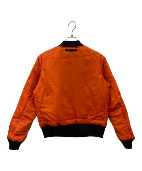 AVIREX（アヴィレックス）AVIREX (アヴィレックス) AVIREX COMMERCIAL LOGO MA-1  MA-1中綿ジャケット ブラック×オレンジ サイズ:LARGEの古着・服飾アイテム