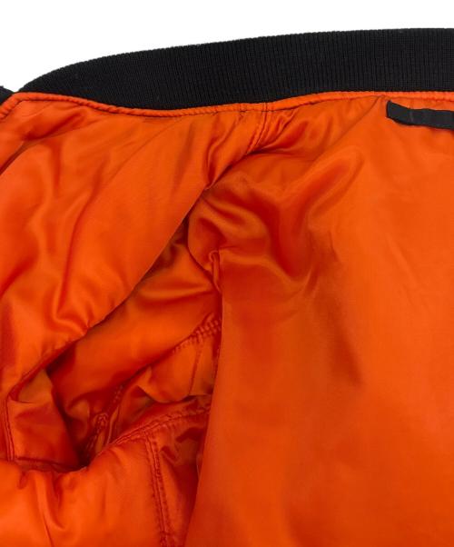 AVIREX（アヴィレックス）AVIREX (アヴィレックス) AVIREX COMMERCIAL LOGO MA-1  MA-1中綿ジャケット ブラック×オレンジ サイズ:LARGEの古着・服飾アイテム