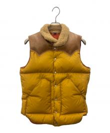 Rocky Mountain FeatherBed（ロッキーマウンテンフェザーベッド）の古着「Rocky Mountain Featherbed　ダウンベスト」｜ブラウン×オレンジ