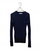 maison kitsuneメゾンキツネ）の古着「MAISON KITSUNE　リブニットセーター」｜ネイビー