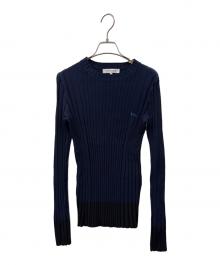 maison kitsune（メゾンキツネ）の古着「MAISON KITSUNE　リブニットセーター」｜ネイビー