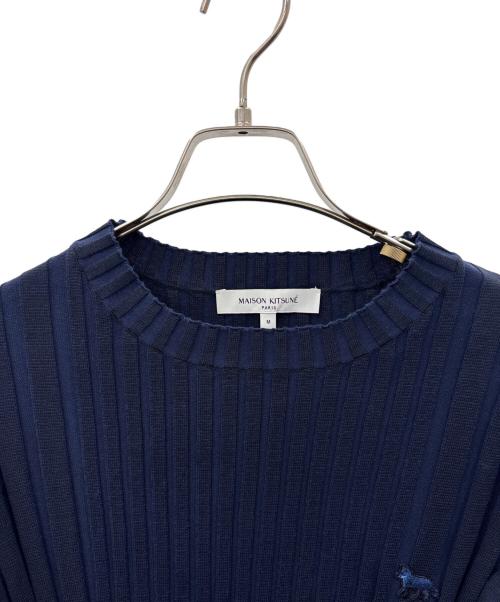 maison kitsune（メゾンキツネ）maison kitsune (メゾンキツネ) MAISON KITSUNE　リブニットセーター ネイビー サイズ:Mの古着・服飾アイテム