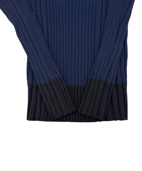 maison kitsune（メゾンキツネ）maison kitsune (メゾンキツネ) MAISON KITSUNE　リブニットセーター ネイビー サイズ:Mの古着・服飾アイテム