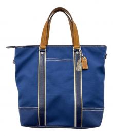 COACH（コーチ）の古着「COACH　キャンバストートバッグ」｜ブルー