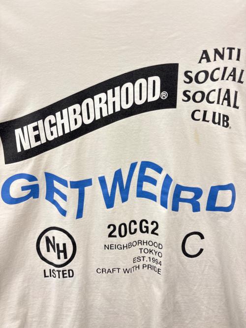 anti social social CLUB（アンチソーシャルソーシャルクラブ）anti social social CLUB NEIGHBORHOOD (ネイバーフッド) ANTI SOCIAL SOCIAL CLUB × NEIGHBORHOOD　長袖カットソー ホワイト サイズ:Lの古着・服飾アイテム