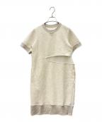 sacaiサカイ）の古着「sacai　Sponge Sweat x chiffon　半袖ワンピース」｜ホワイト