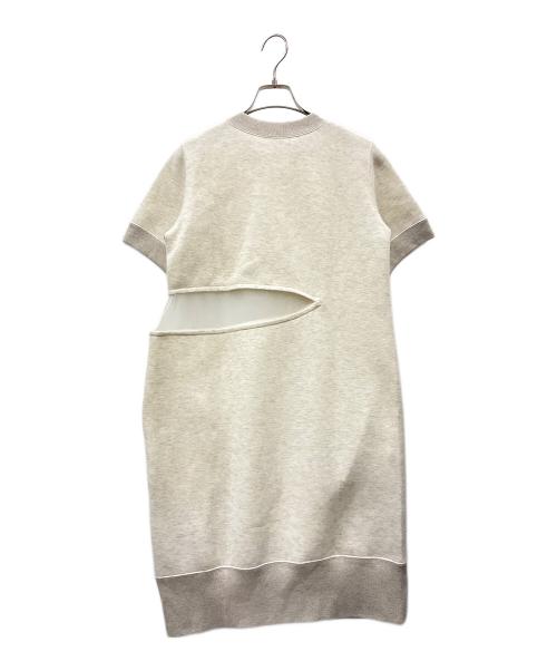 sacai（サカイ）sacai (サカイ) sacai　Sponge Sweat x chiffon　半袖ワンピース ホワイト サイズ:2の古着・服飾アイテム