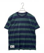 DESCENDANTディセンダント）の古着「DESCENDANT　HORIZONTAL CROP SS　半袖カットソー」｜ネイビー×グリーン