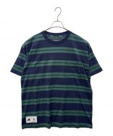 DESCENDANT（ディセンダント）の古着「DESCENDANT　HORIZONTAL CROP SS　半袖カットソー」｜ネイビー×グリーン