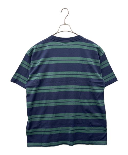 DESCENDANT（ディセンダント）DESCENDANT (ディセンダント) DESCENDANT　HORIZONTAL CROP SS　半袖カットソー ネイビー×グリーン サイズ:2の古着・服飾アイテム