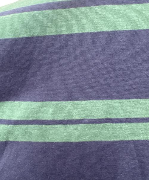 DESCENDANT（ディセンダント）DESCENDANT (ディセンダント) DESCENDANT　HORIZONTAL CROP SS　半袖カットソー ネイビー×グリーン サイズ:2の古着・服飾アイテム