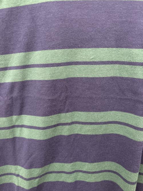 DESCENDANT（ディセンダント）DESCENDANT (ディセンダント) DESCENDANT　HORIZONTAL CROP SS　半袖カットソー ネイビー×グリーン サイズ:2の古着・服飾アイテム