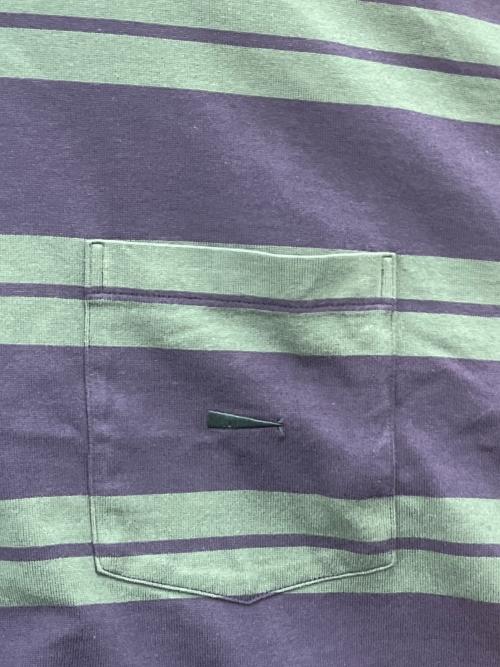 DESCENDANT（ディセンダント）DESCENDANT (ディセンダント) DESCENDANT　HORIZONTAL CROP SS　半袖カットソー ネイビー×グリーン サイズ:2の古着・服飾アイテム