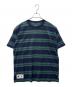 DESCENDANT（ディセンダント）の古着「DESCENDANT　HORIZONTAL CROP SS　半袖カットソー」｜ネイビー×グリーン