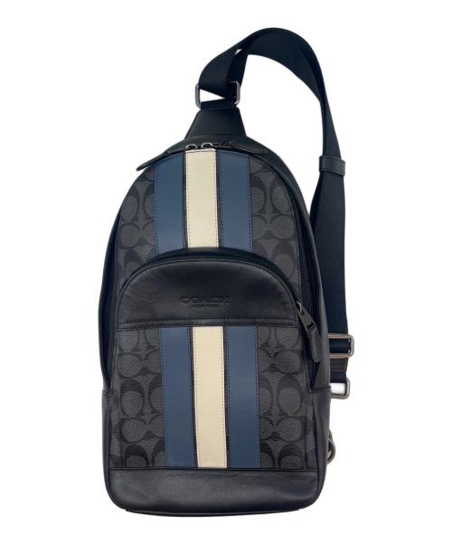 COACH（コーチ）COACH (コーチ) COACH  シグネチャー　スリングバッグ ブラック×ネイビーの古着・服飾アイテム