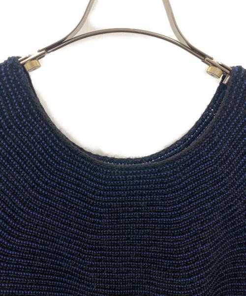 FOXEY（フォクシー）FOXEY (フォクシー) FOXEY　フレンチスリーブ ニットワンピース ネイビー サイズ:42の古着・服飾アイテム