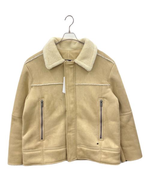 UGG（アグ）UGG (アグ) UGG　セイデンラックスフラッフジャケット ベージュ×ホワイト サイズ:XLの古着・服飾アイテム