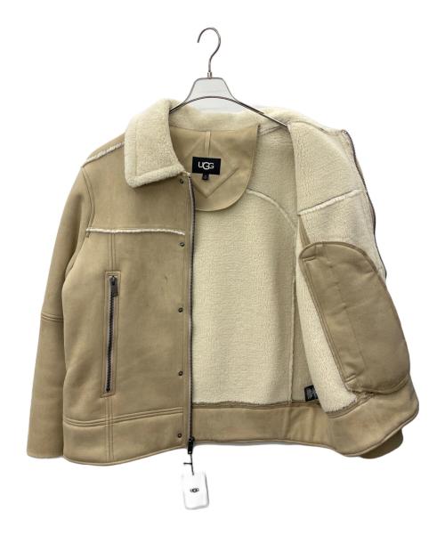 UGG（アグ）UGG (アグ) UGG　セイデンラックスフラッフジャケット ベージュ×ホワイト サイズ:XLの古着・服飾アイテム