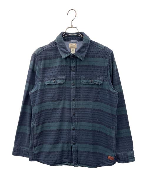 L.L.Bean（エルエルビーン）L.L.Bean (エルエルビーン) L.L.Bean　ヘビーネルシャツ グリーン×ネイビー サイズ:M-REGの古着・服飾アイテム